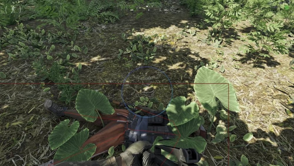 In-game view demonstrating aimbot precision and bullet trajectory