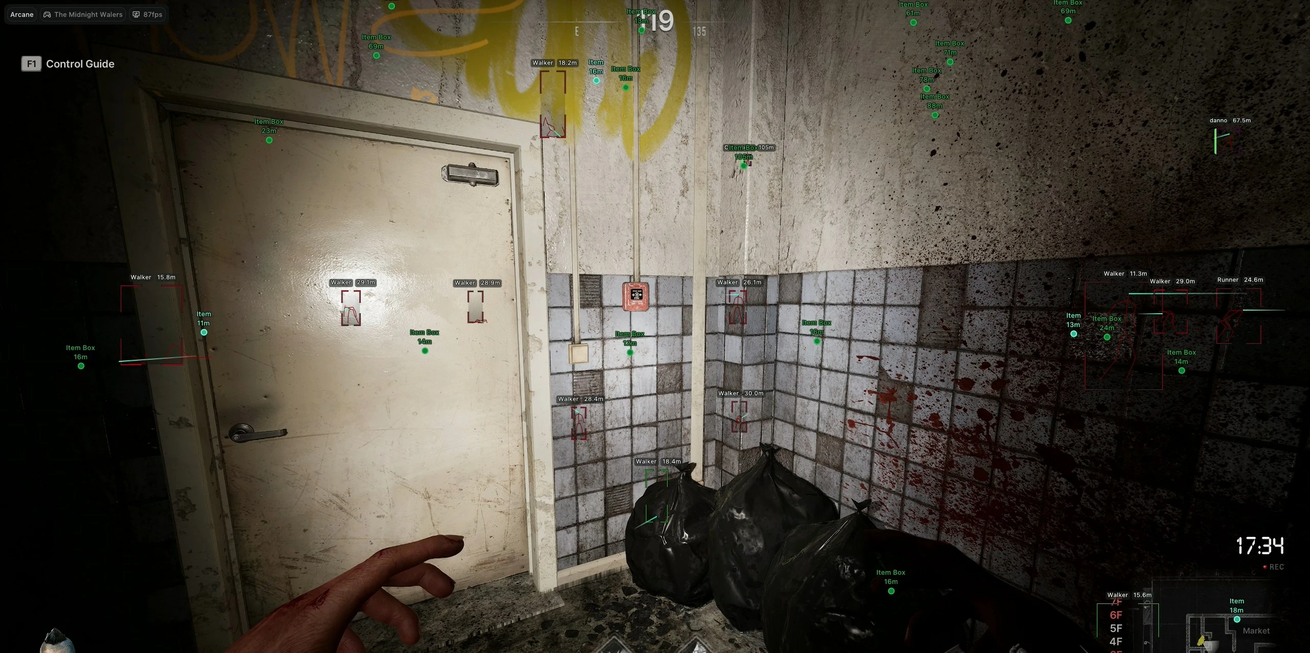 The Midnight Walkers cheat gameplay with ESP boxes and health bars