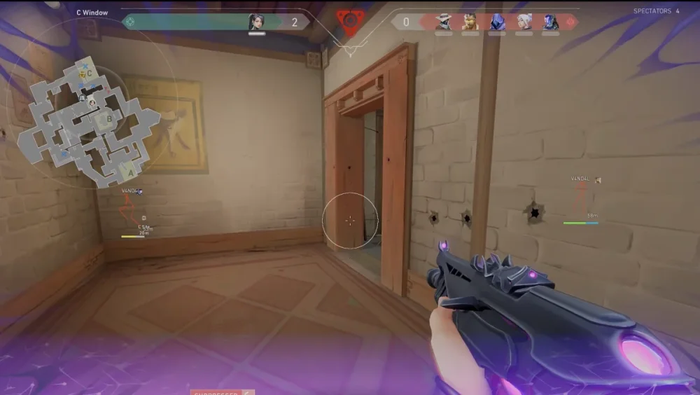Valorant Radar Hack and ESP on Haven C-Window — All Enemy Positions Visible on Minimap with Weapon Tags